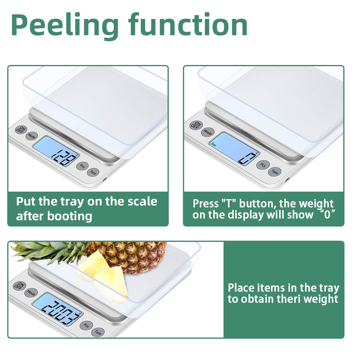 Tare unit conversion and counting functions on KUBEI scale