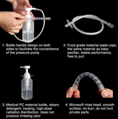 Reusable vaginal cleanse bottle with nozzle tips