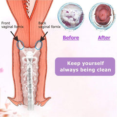 Three nozzle tips included for vaginal cleansing system
