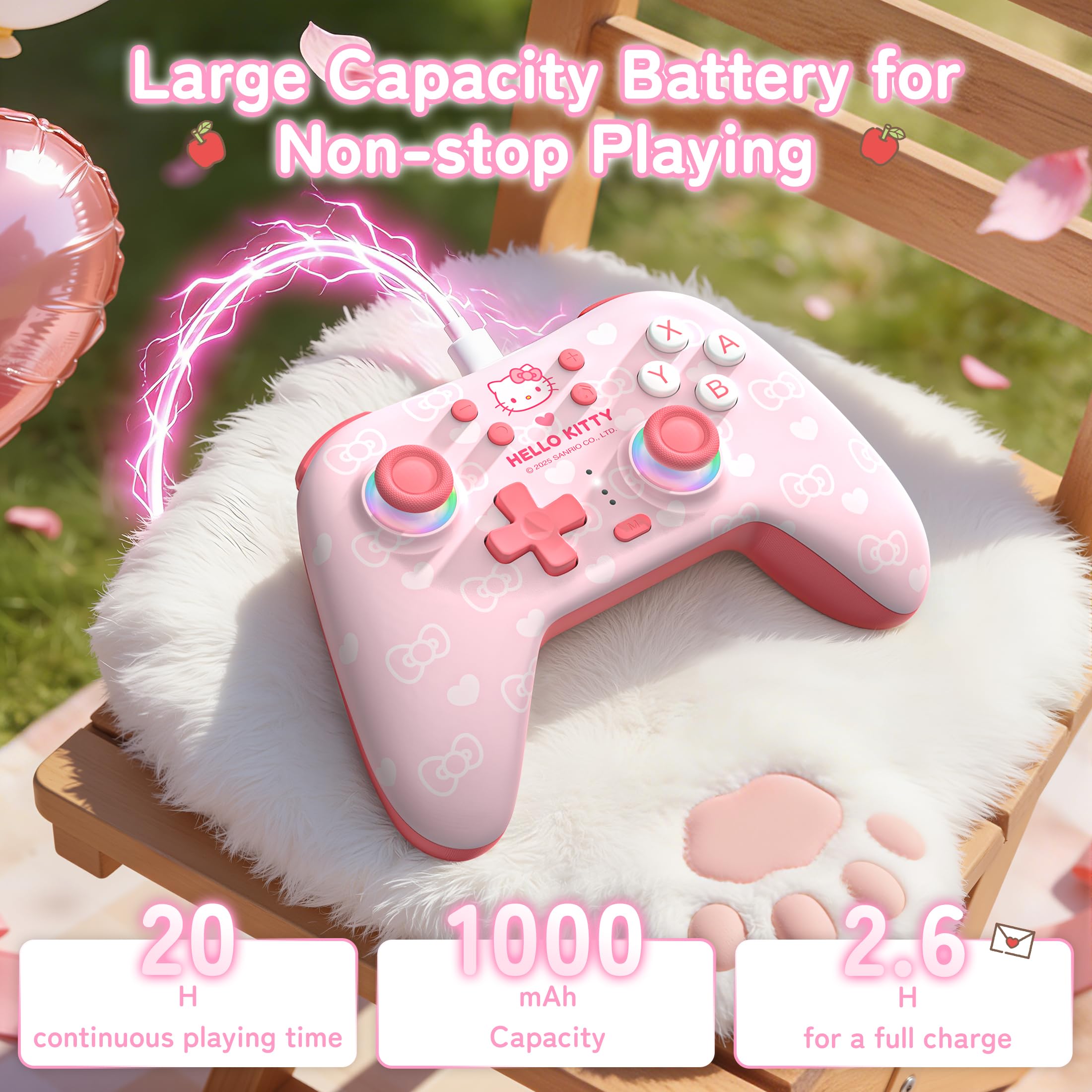 Kuitmor Hello Kitty RGB light gaming controller packaging
