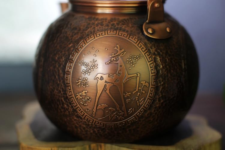 Chinese T2 grade copper teapot by Kunwu