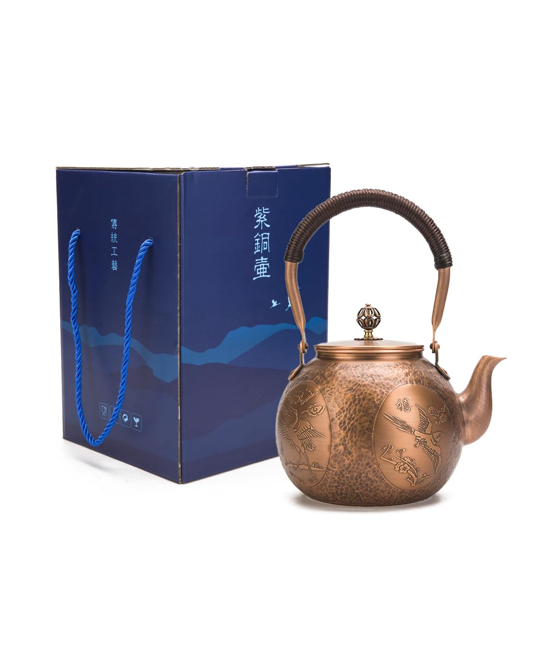 Pure copper teapot without lining