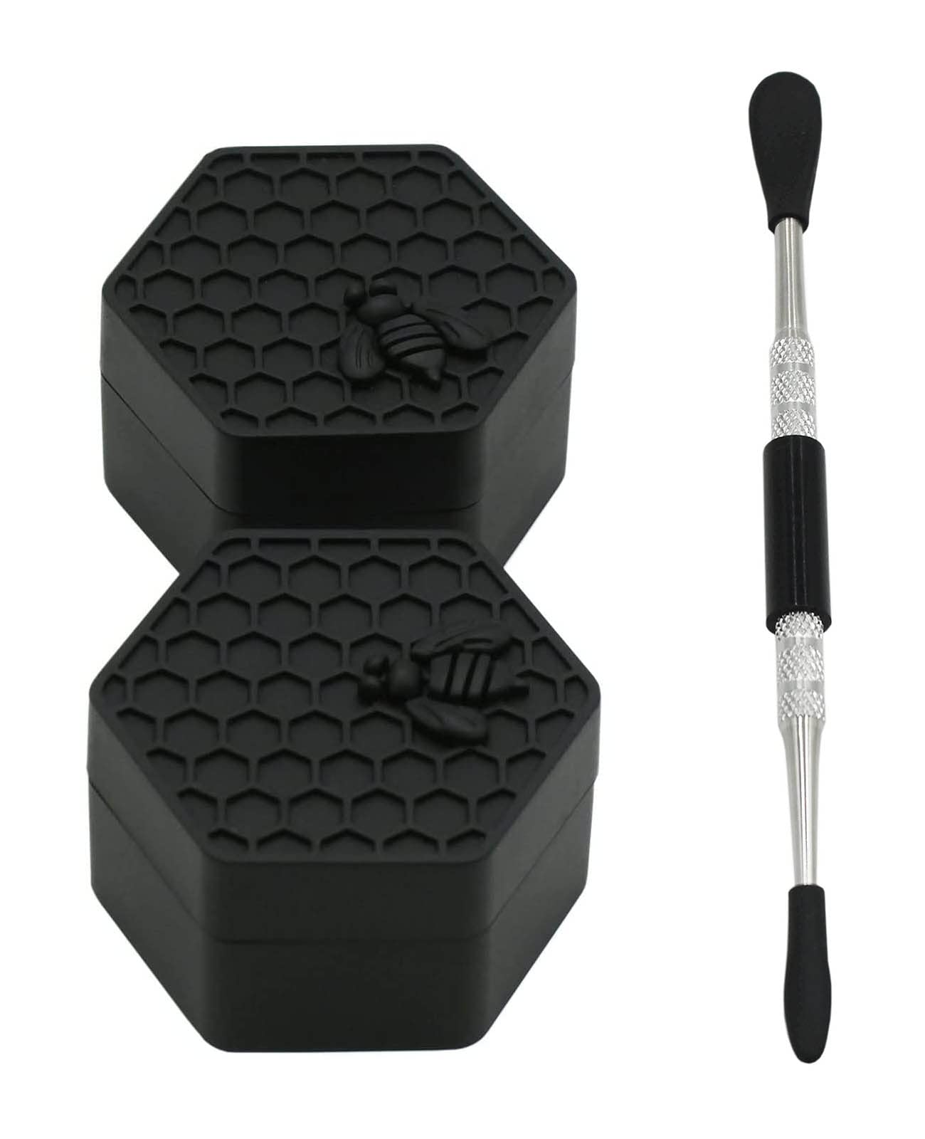 KUVIS 26ml hexagon silicone containers in black