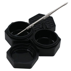 Black KUVIS hexagon silicone containers set with tool