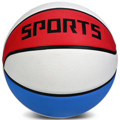 Thickened rubber basketball by KUYOTQ red blue white