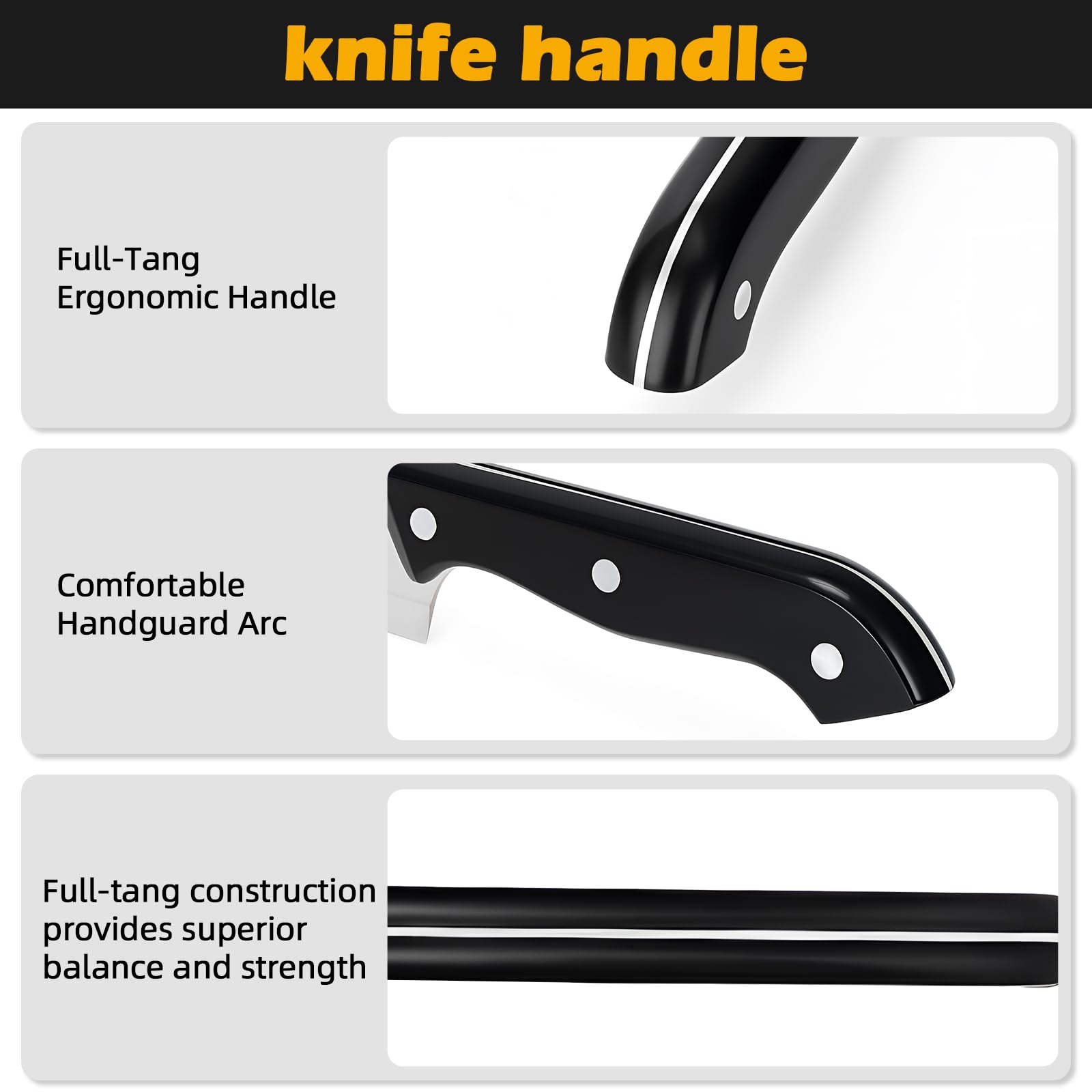 Kvlniqs 5 inch utility knife with black handle