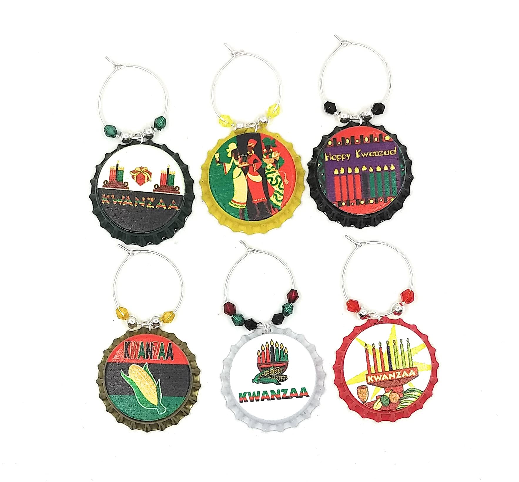 Kwanzaa wine charms for identifying wine glasses