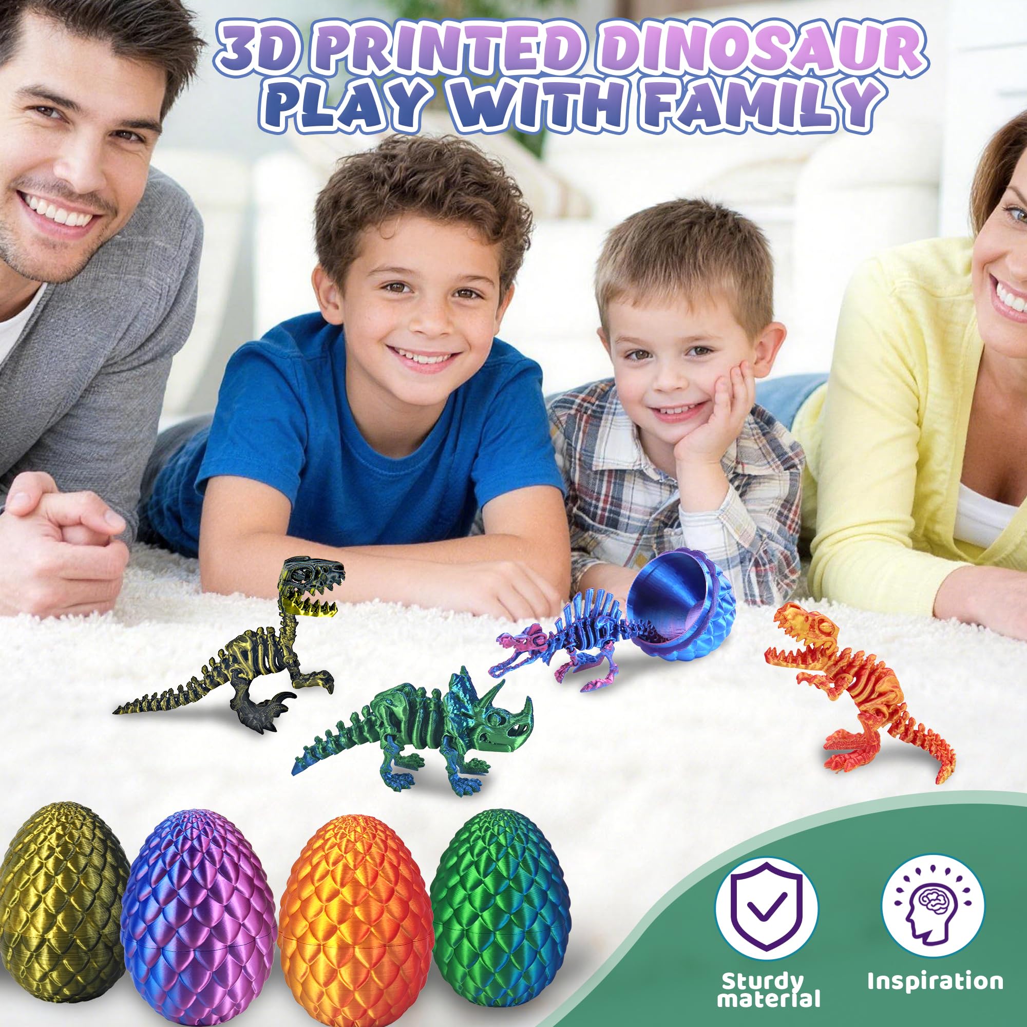 Colorful PLA dinosaur fidget toy by Kyerivs