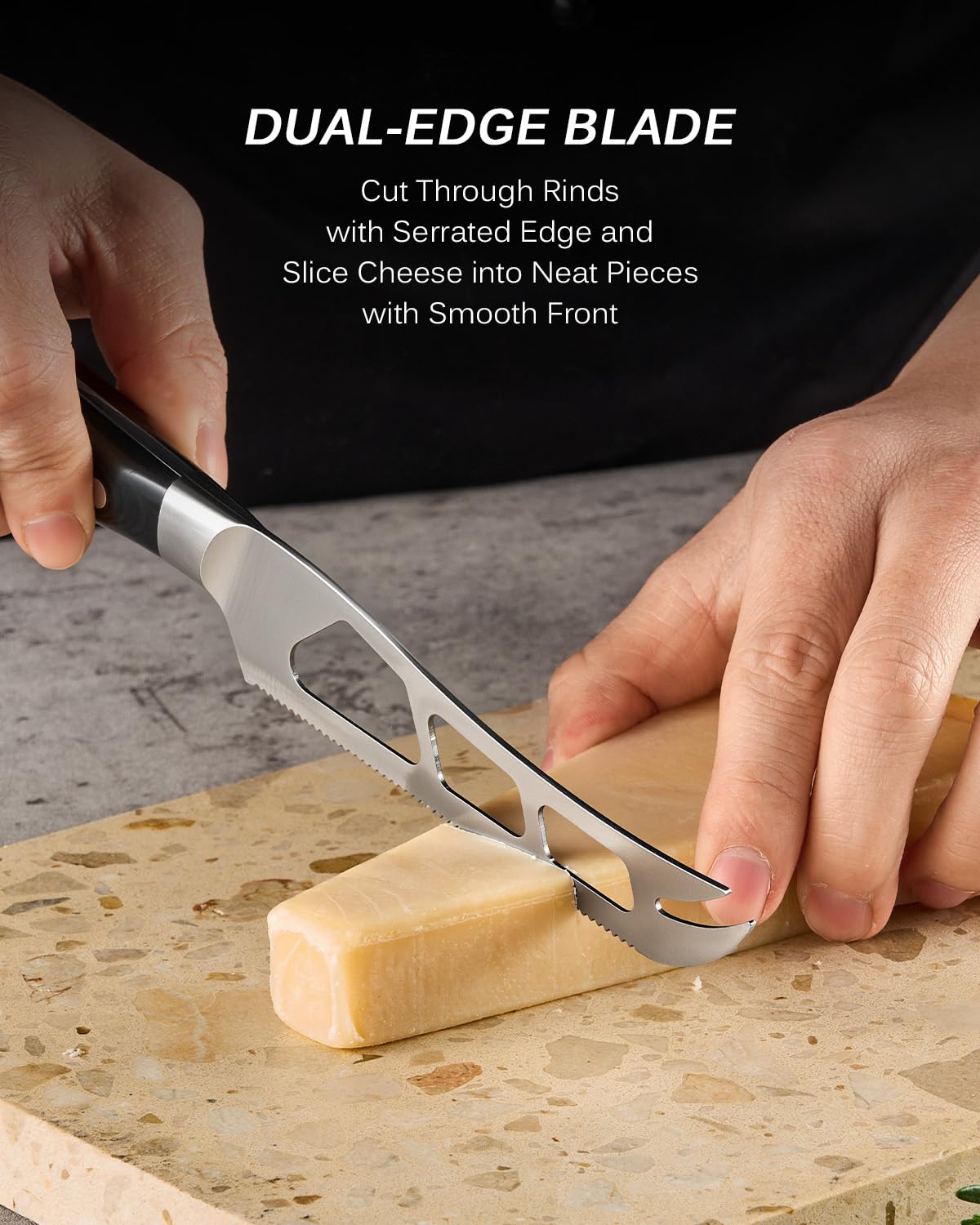 Samurai Series KYOKU cheese knife with protective sheath