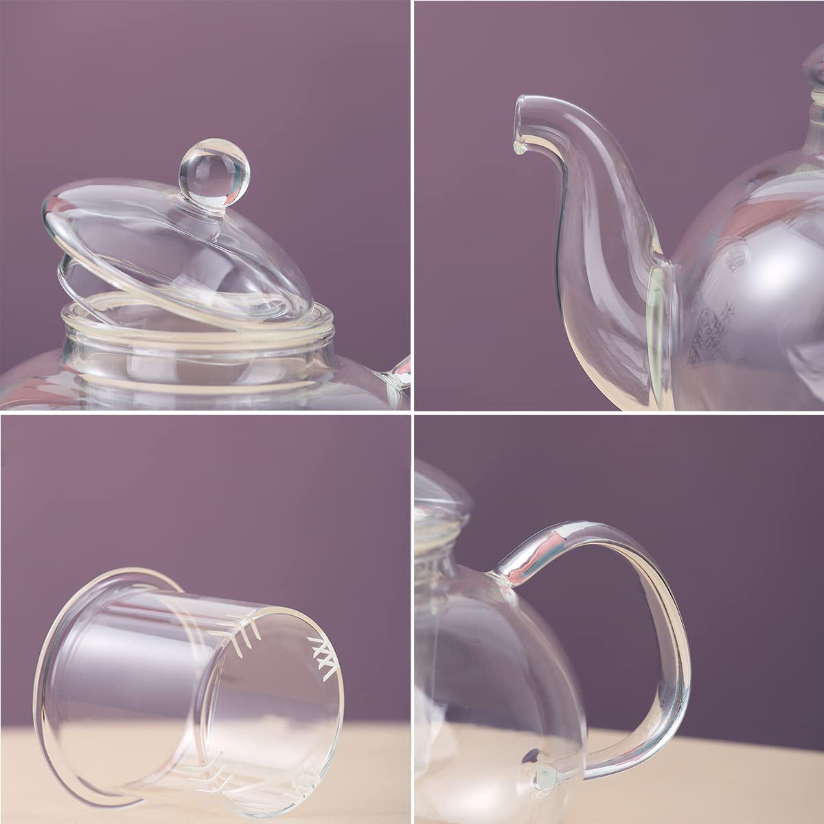 Included 4 glass tea cups with Kyraton teapot