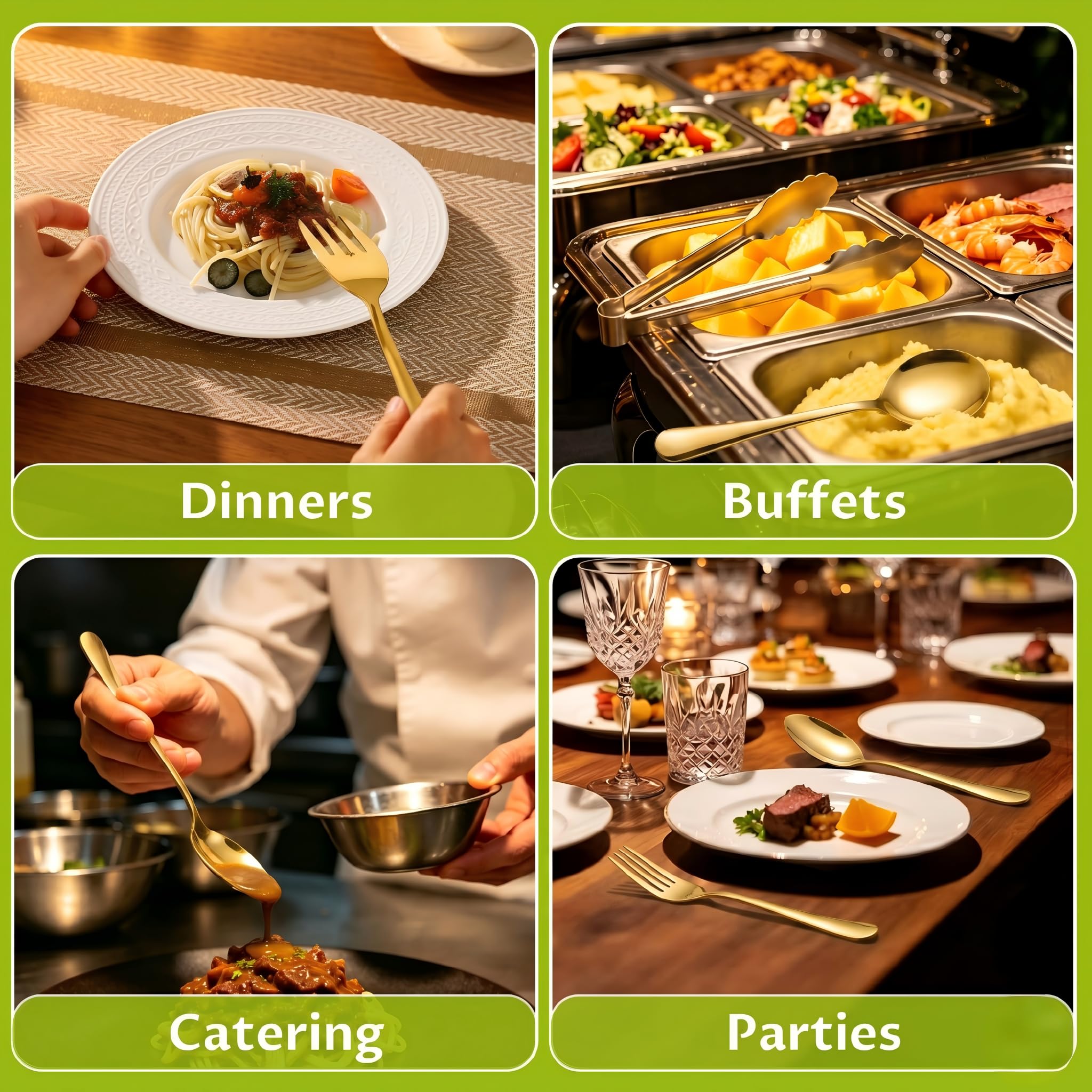 Buffet catering parties serving utensils image