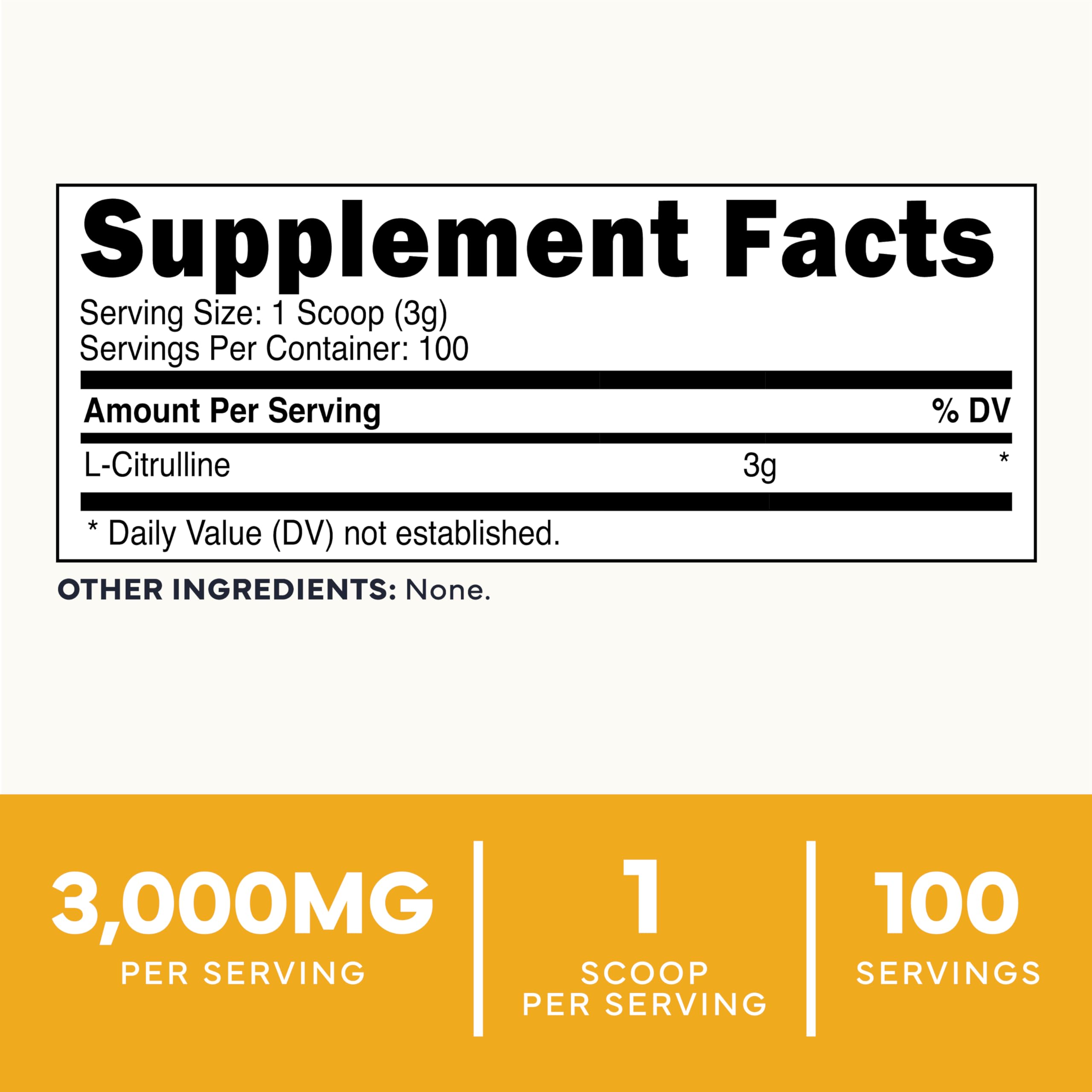 Type Zero L-Citrulline Powder container 100 servings