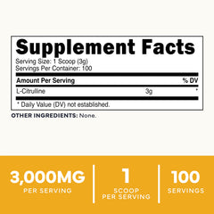 Type Zero L-Citrulline Powder container 100 servings