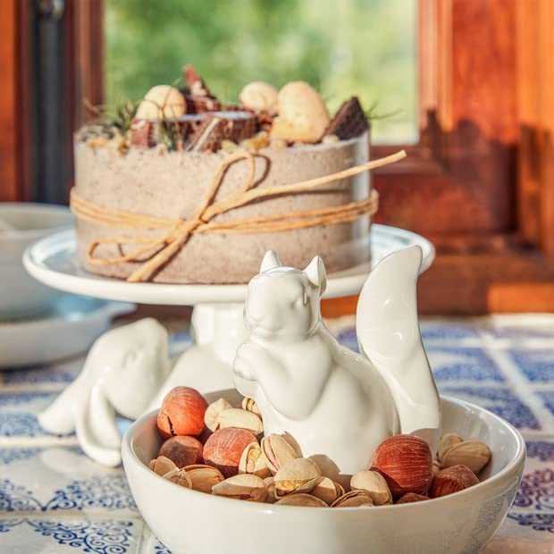 holiday entertaining decorative snack dish in white ceramic
