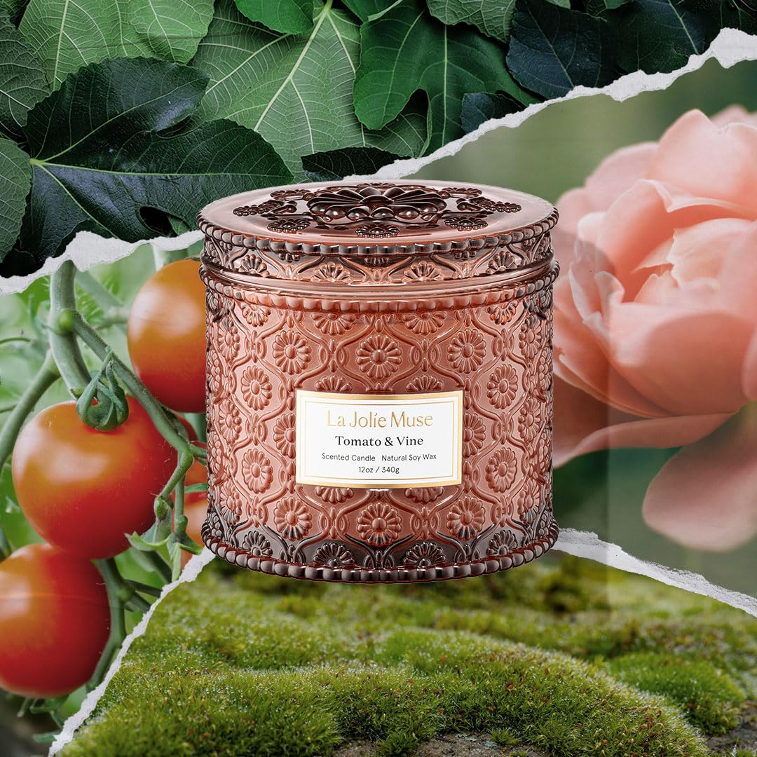 Vegan soy candle 12oz by LA JOLIE MUSE Tomato & Vine