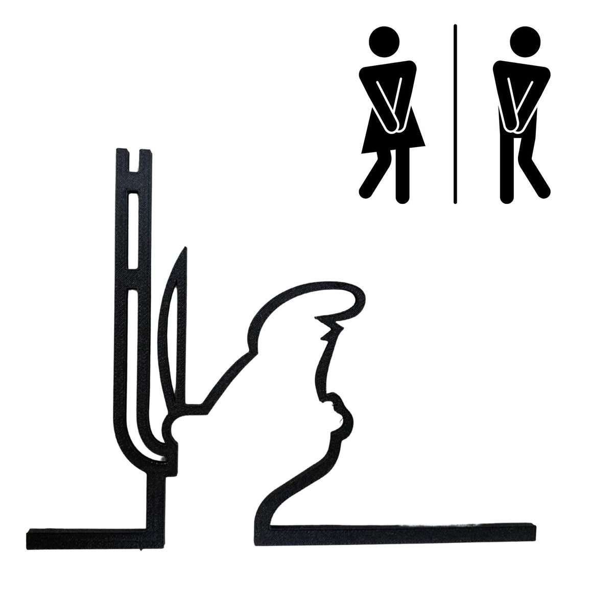 La Linea Figure On The Toilet wall art close up