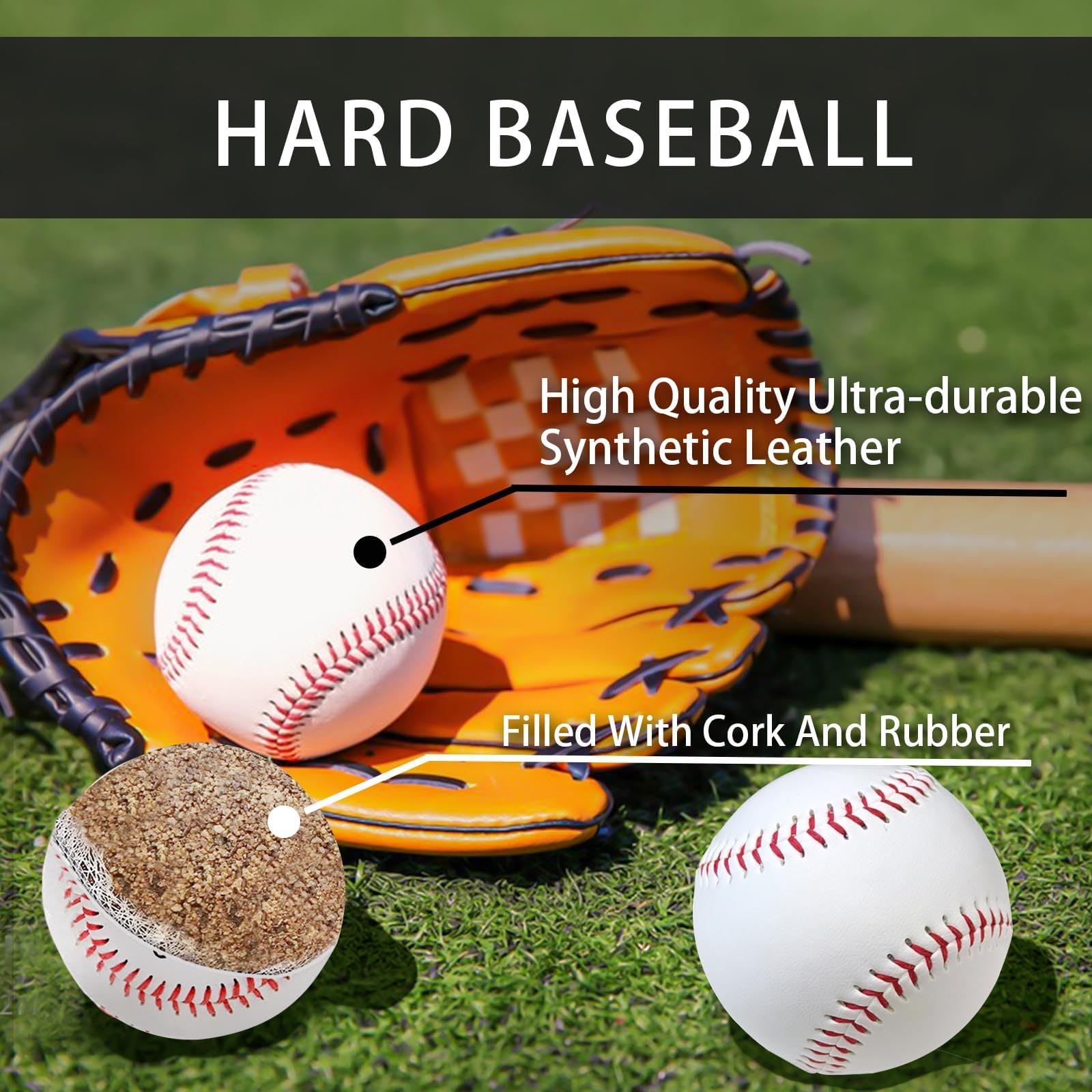 Official size 9-inch baseballs for training and practice