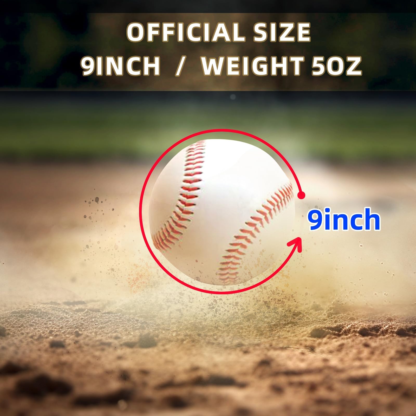 Cork wood core baseball with durable synthetic leather cover