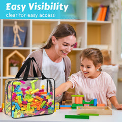 Toy storage bags with labels for organized sorting