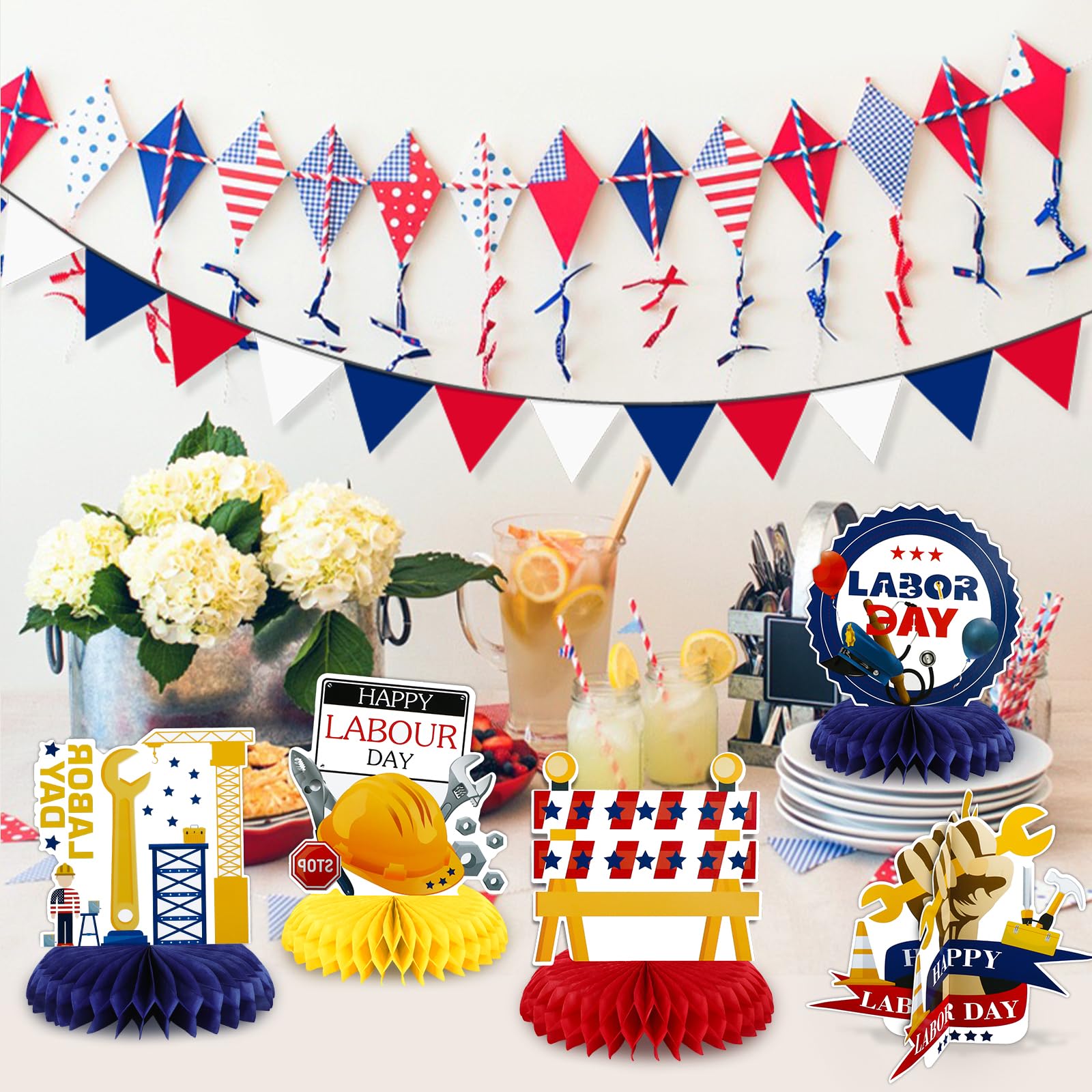 High quality heavy-duty double-sided cardstock Labor Day decor pieces