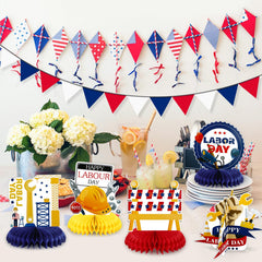 High quality heavy-duty double-sided cardstock Labor Day decor pieces