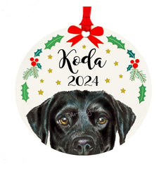 Labrador Retriever Christmas Ornament 4 inch round color option 1