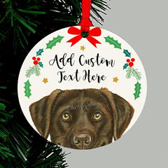 Labrador Retriever Christmas Ornament 4 inch round color option 2