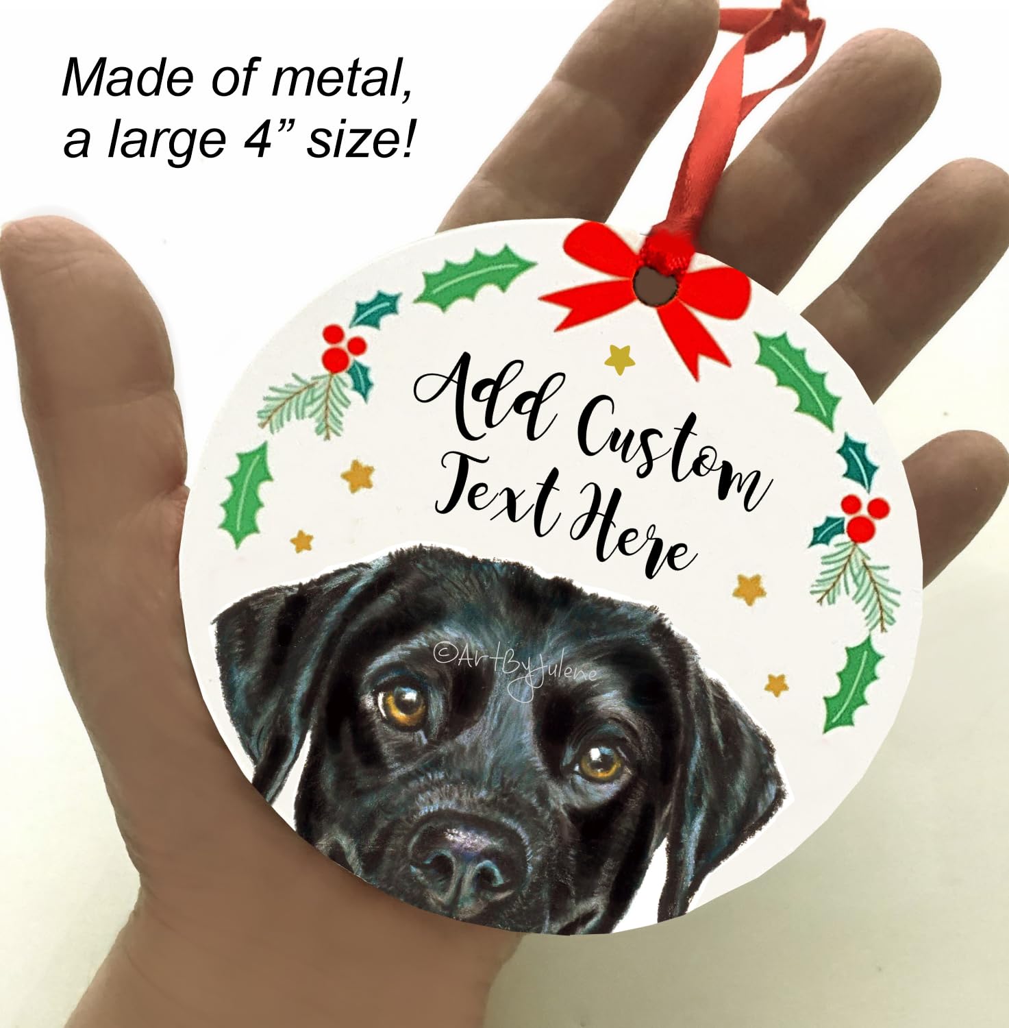 Labrador Retriever Christmas Ornament 4 inch round color 2 design 2