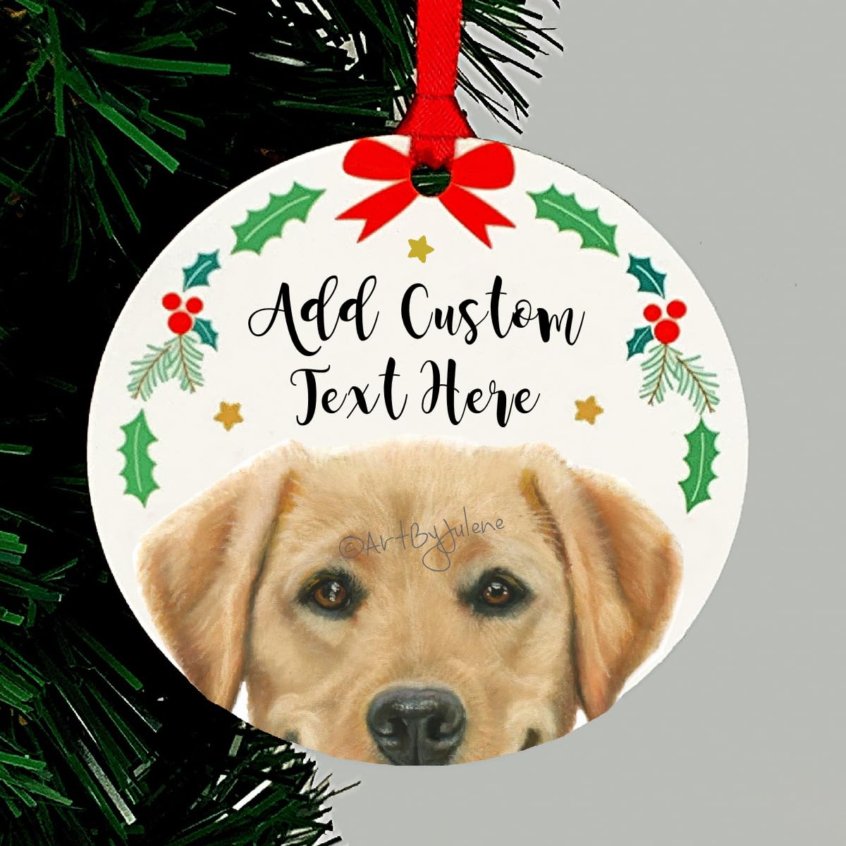 Labrador Retriever Christmas Ornament 4 inch round color option 3