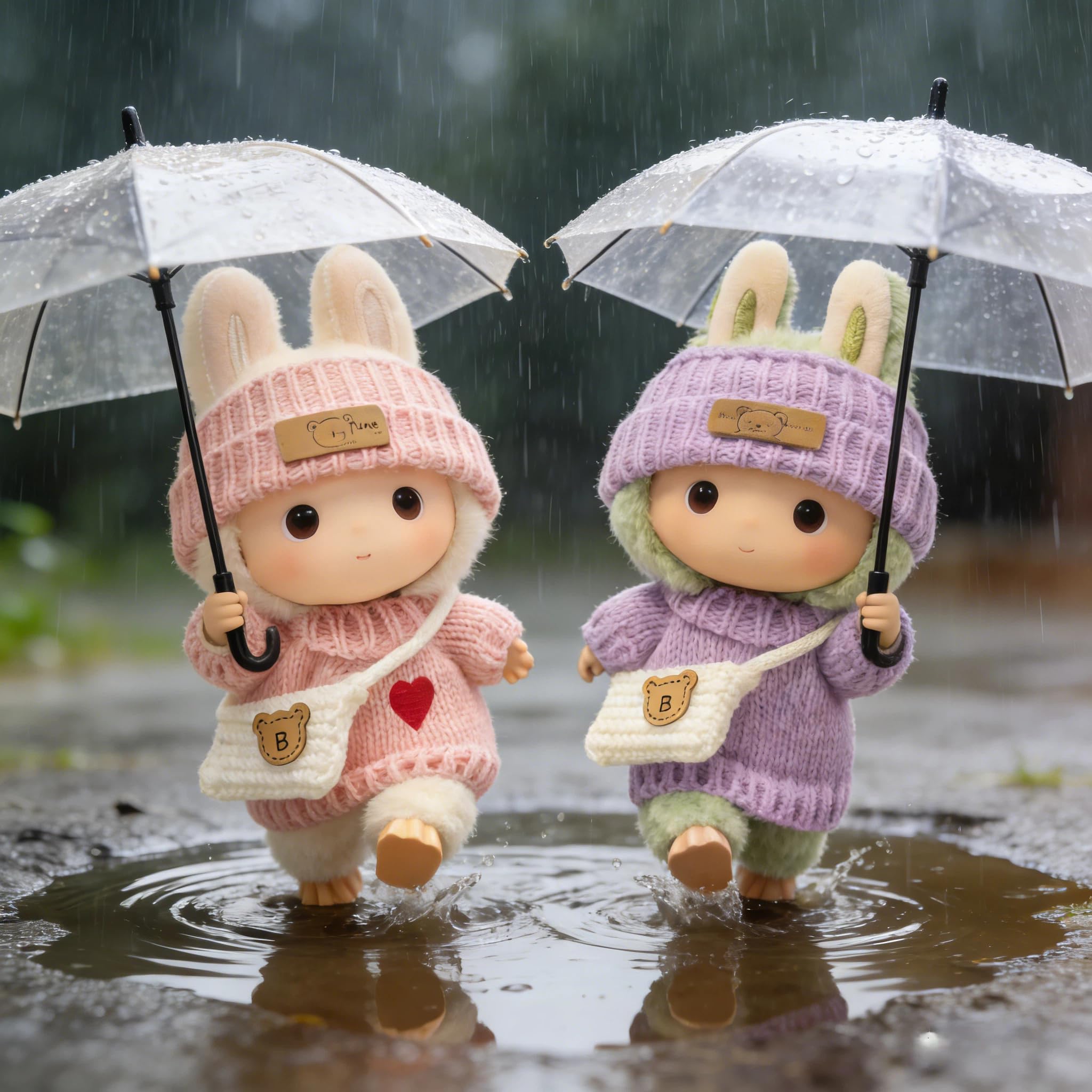 Pink purple LABUBU 17cm doll outfit variety pack