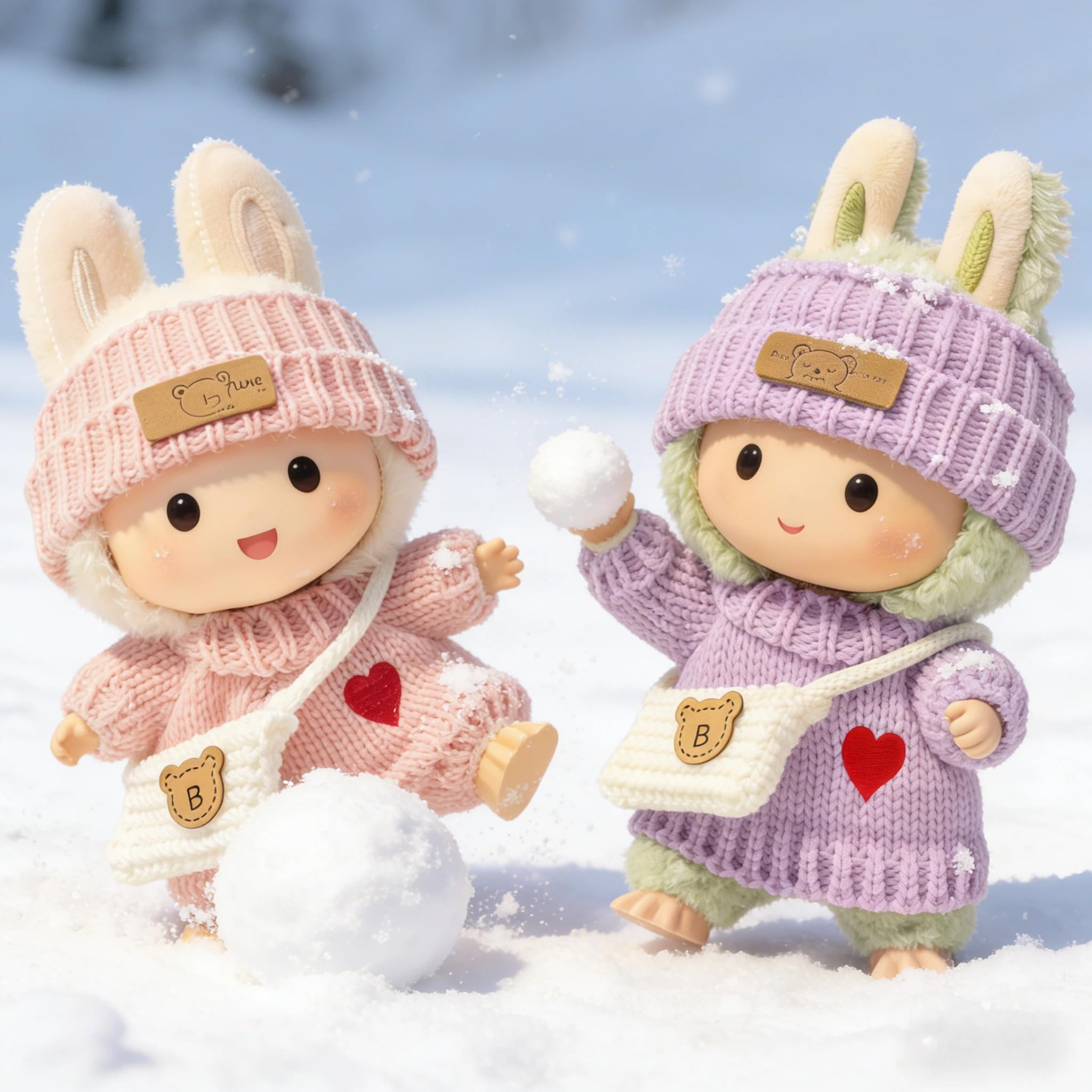 LABUBU 17cm doll clothing accessories pink purple set image