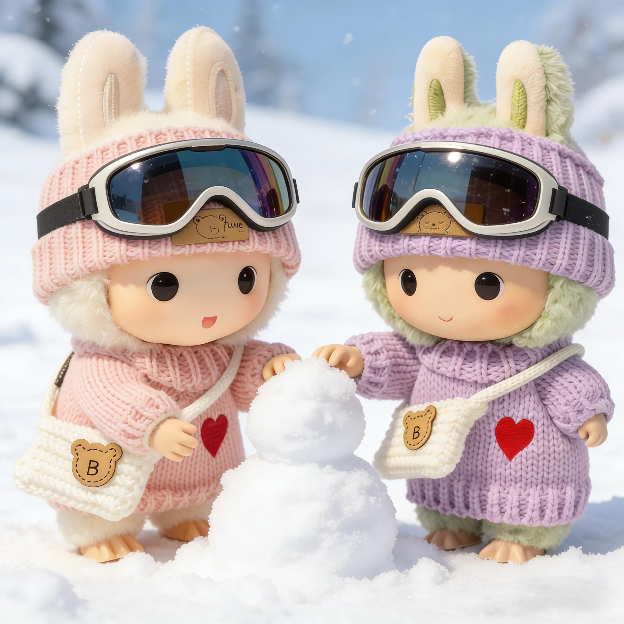 Doll clothes 2 pack LABUBU 17cm color pink purple