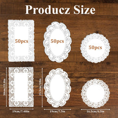 Lace disposable placemats round 6-5x6-5 inches white