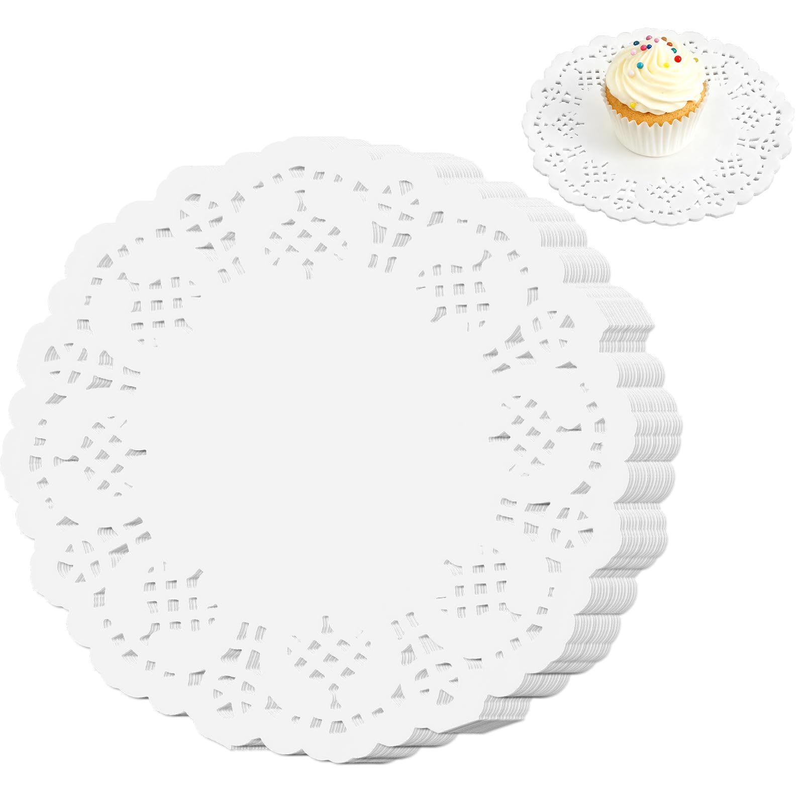 Lace Paper Doilies 3.5 inch round white for desserts