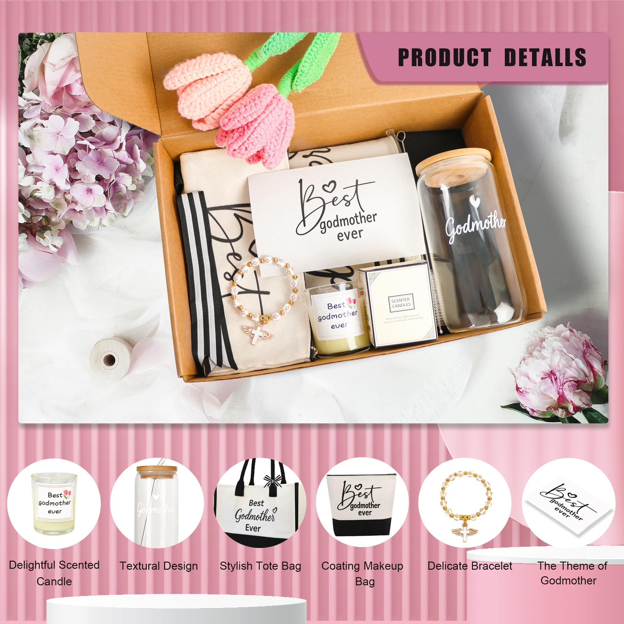 two tulip flowers included in LACGO Godmother Proposal Gift set