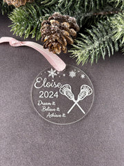 Girls Lacrosse Gifts ornament design