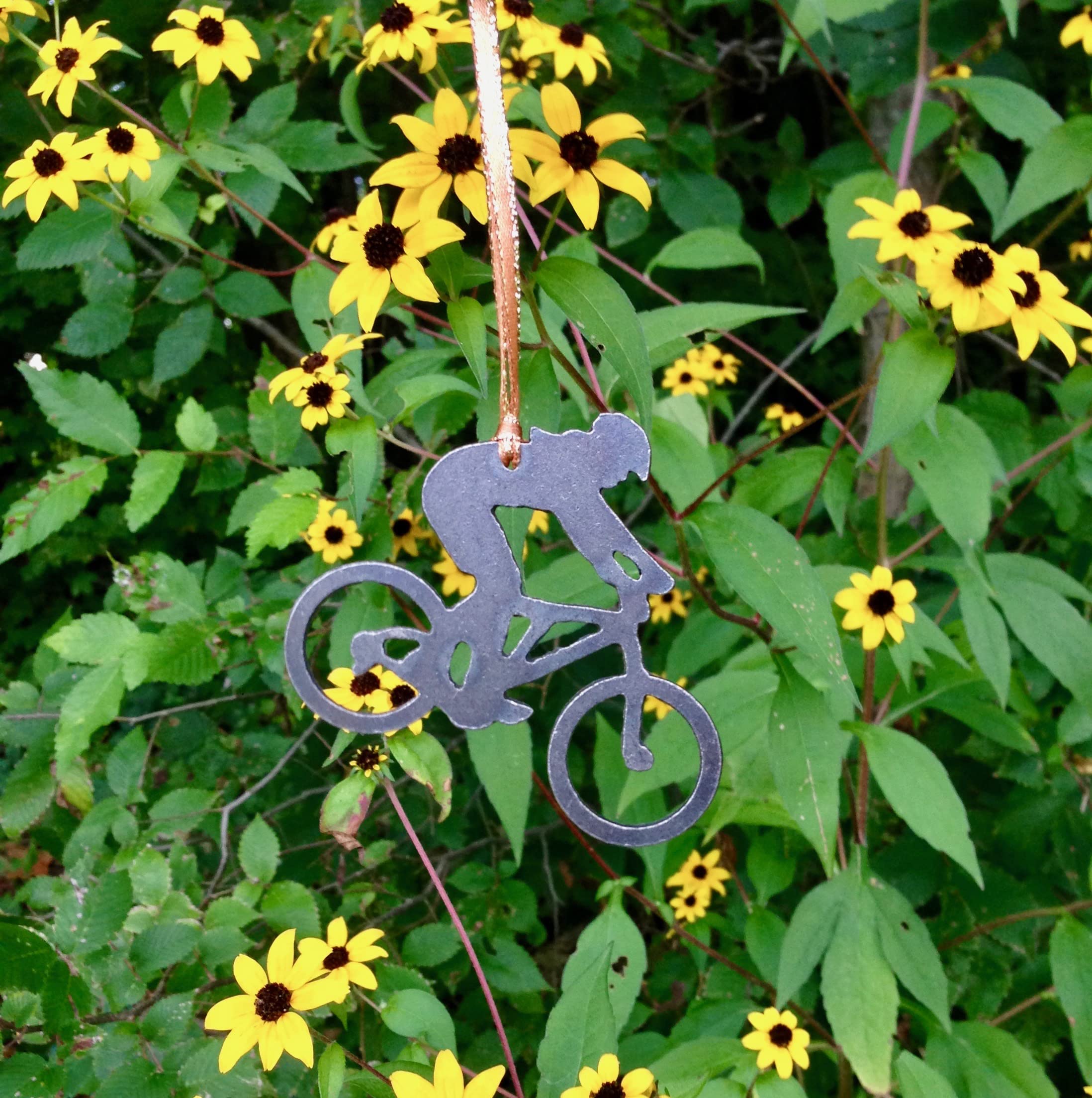 Original design made in Attica Indiana for Lady Mountain Biker Ornament