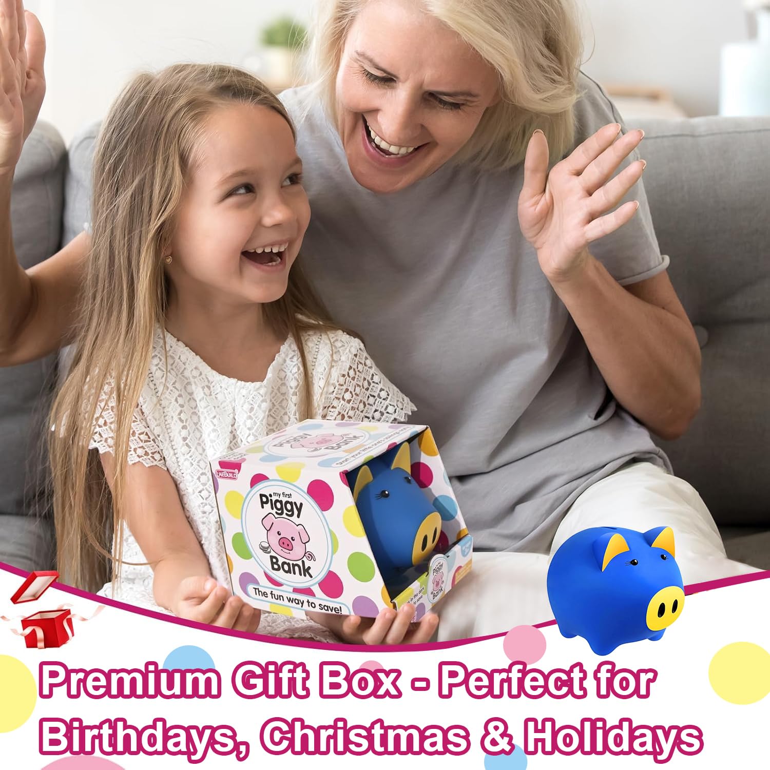 Gift idea LAEBUILD piggy bank for birthdays