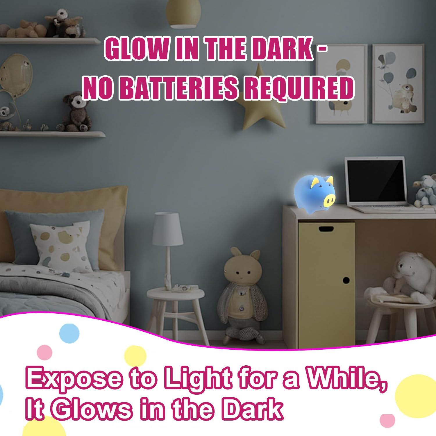 LAEBUILD Piggy Bank for Boys glow in the dark toy