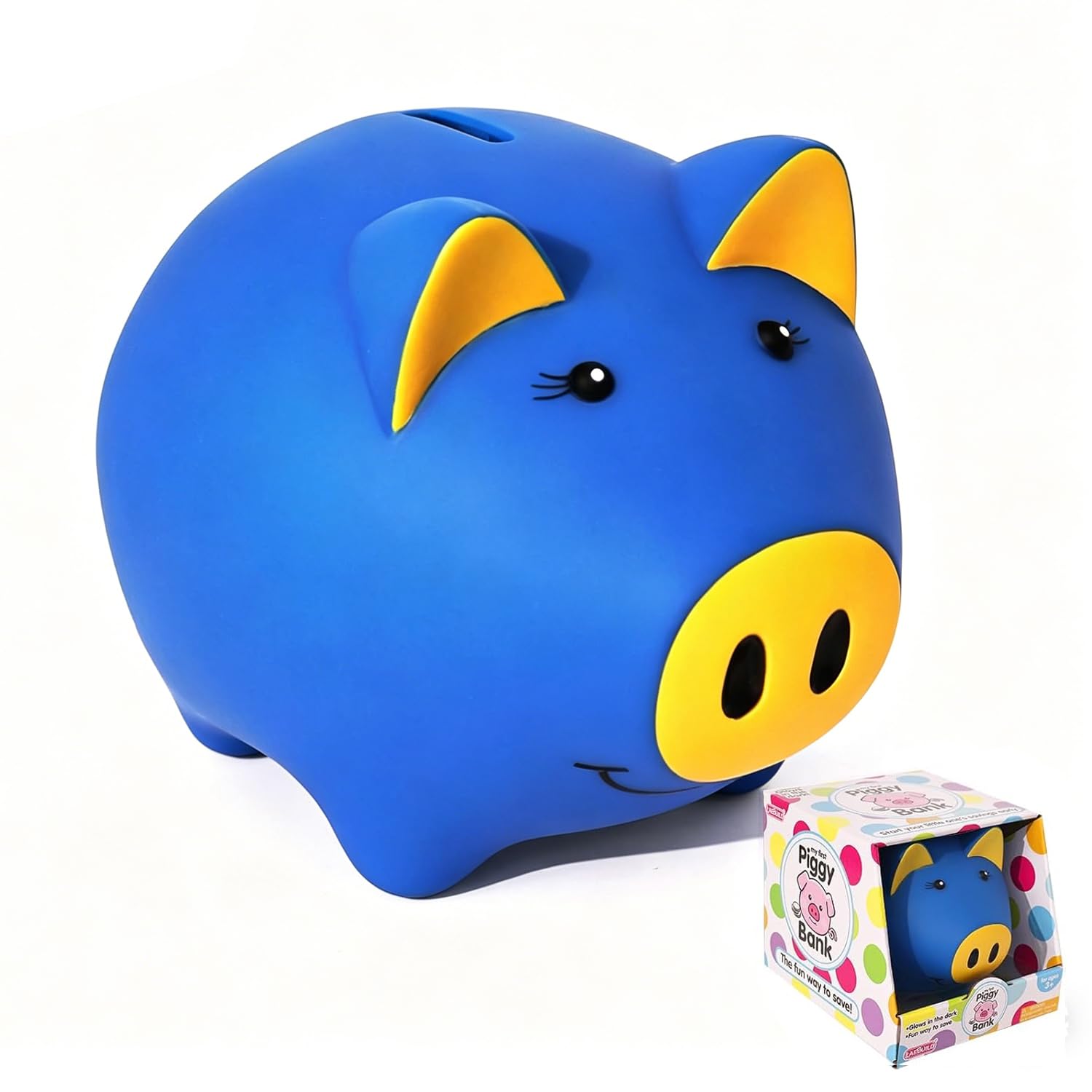 LAEBUILD Piggy Bank for Kids medium size coins and cash