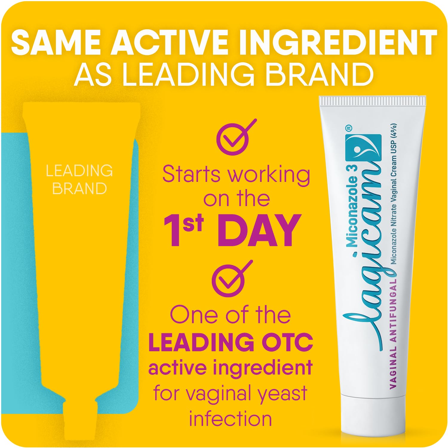 4% miconazole nitrate vaginal cream by Lagicam