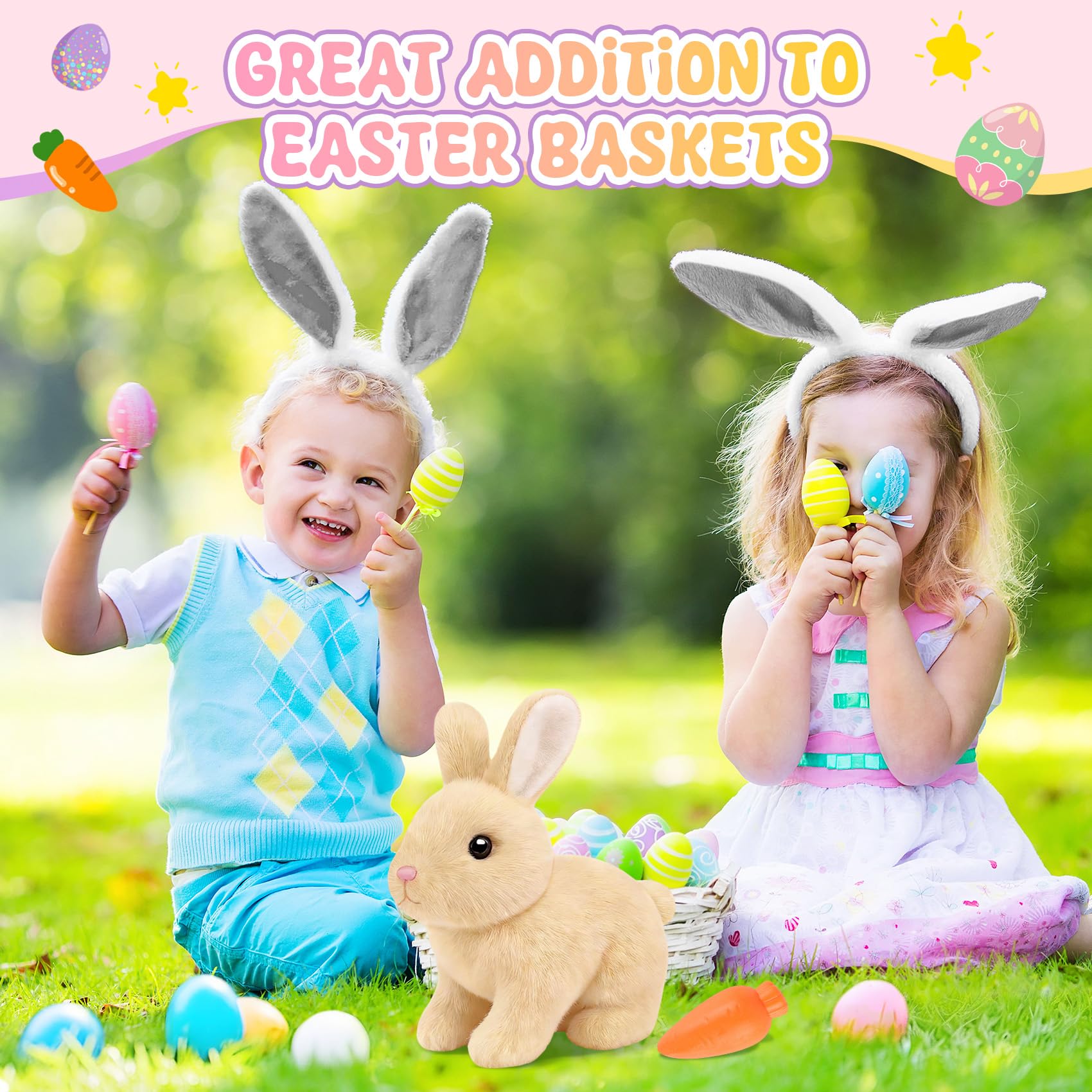 Bunny with long ears swaying during play