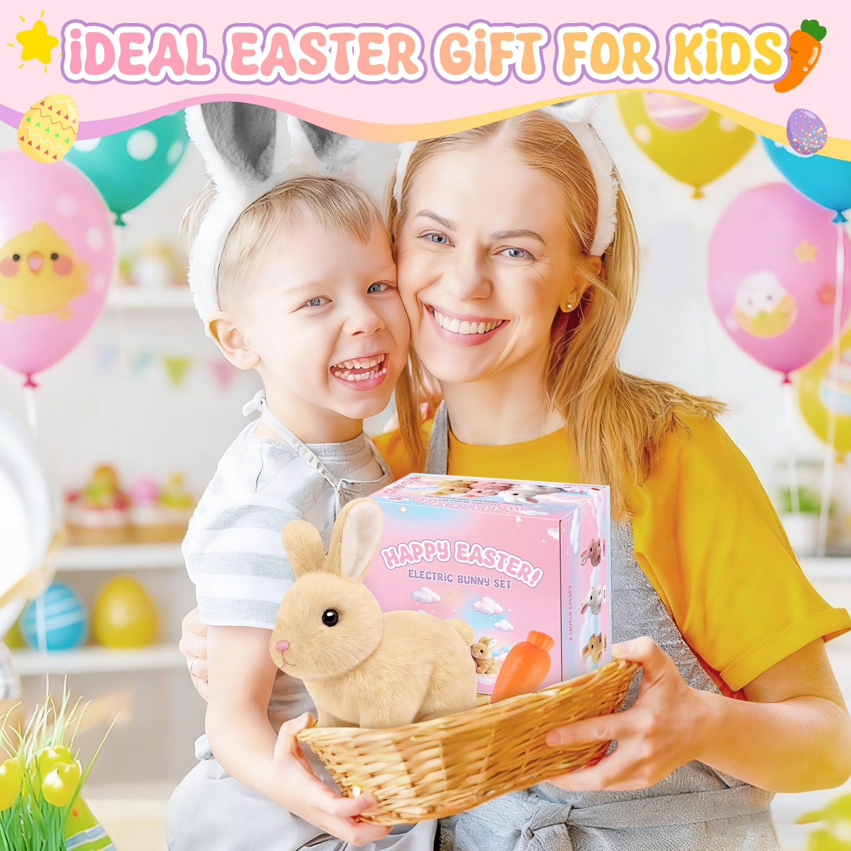 Lightweight brown hopping bunny for solo or group play