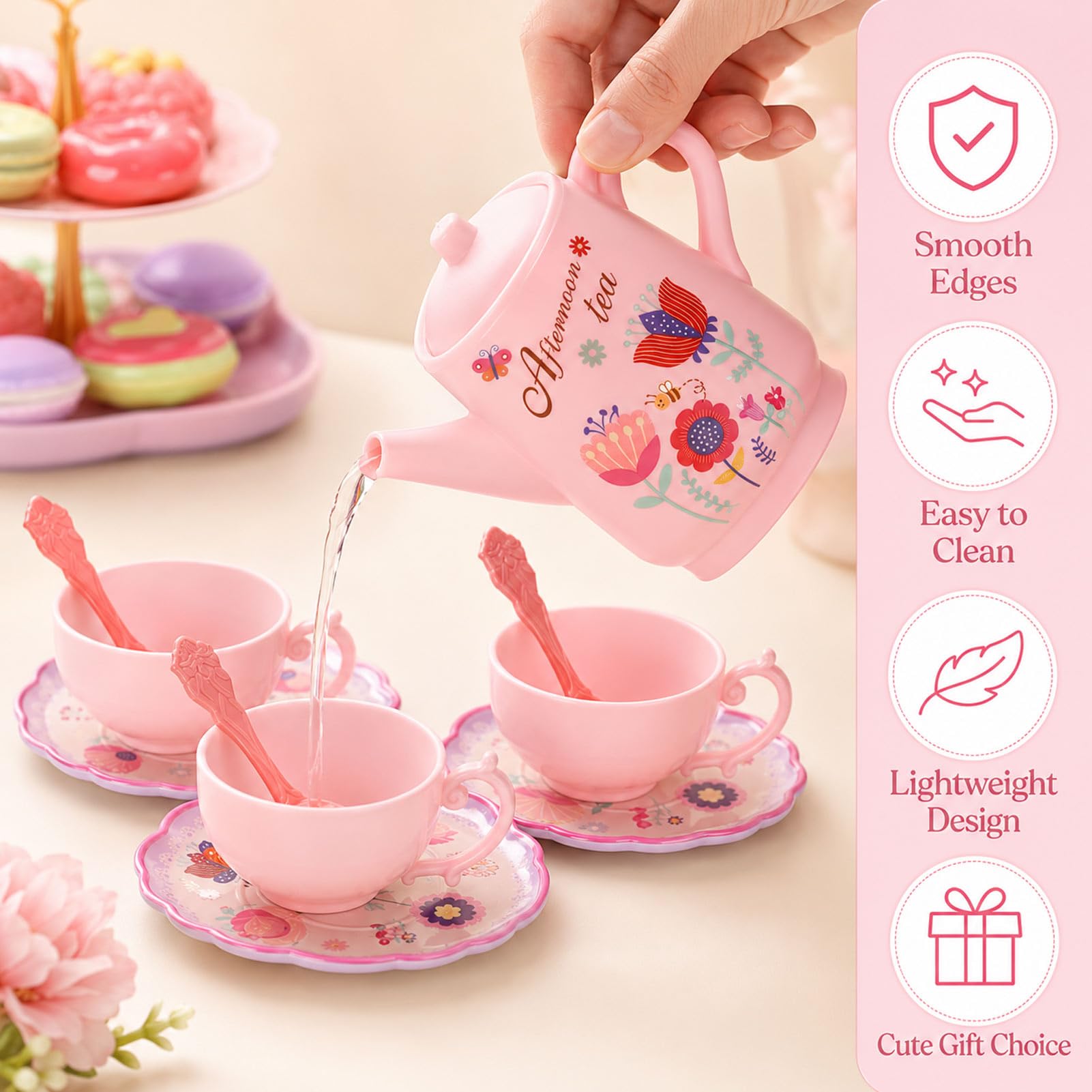 Tea party set designed for toddlers and girls aged 3-8