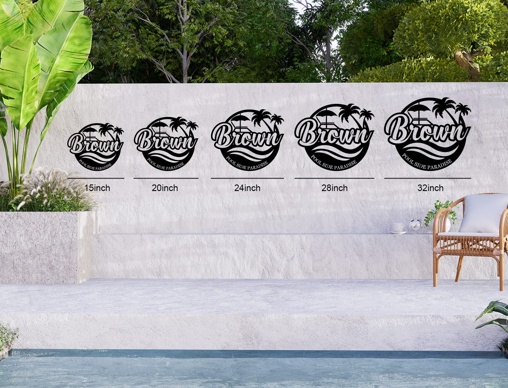 Custom pool sign for home backyard decor