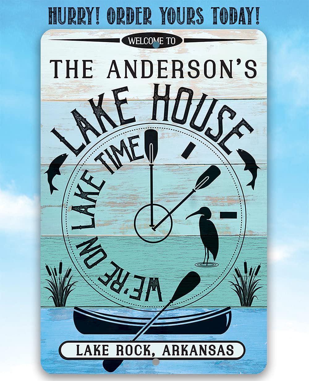 Lake house decor personalized sign for lake lovers