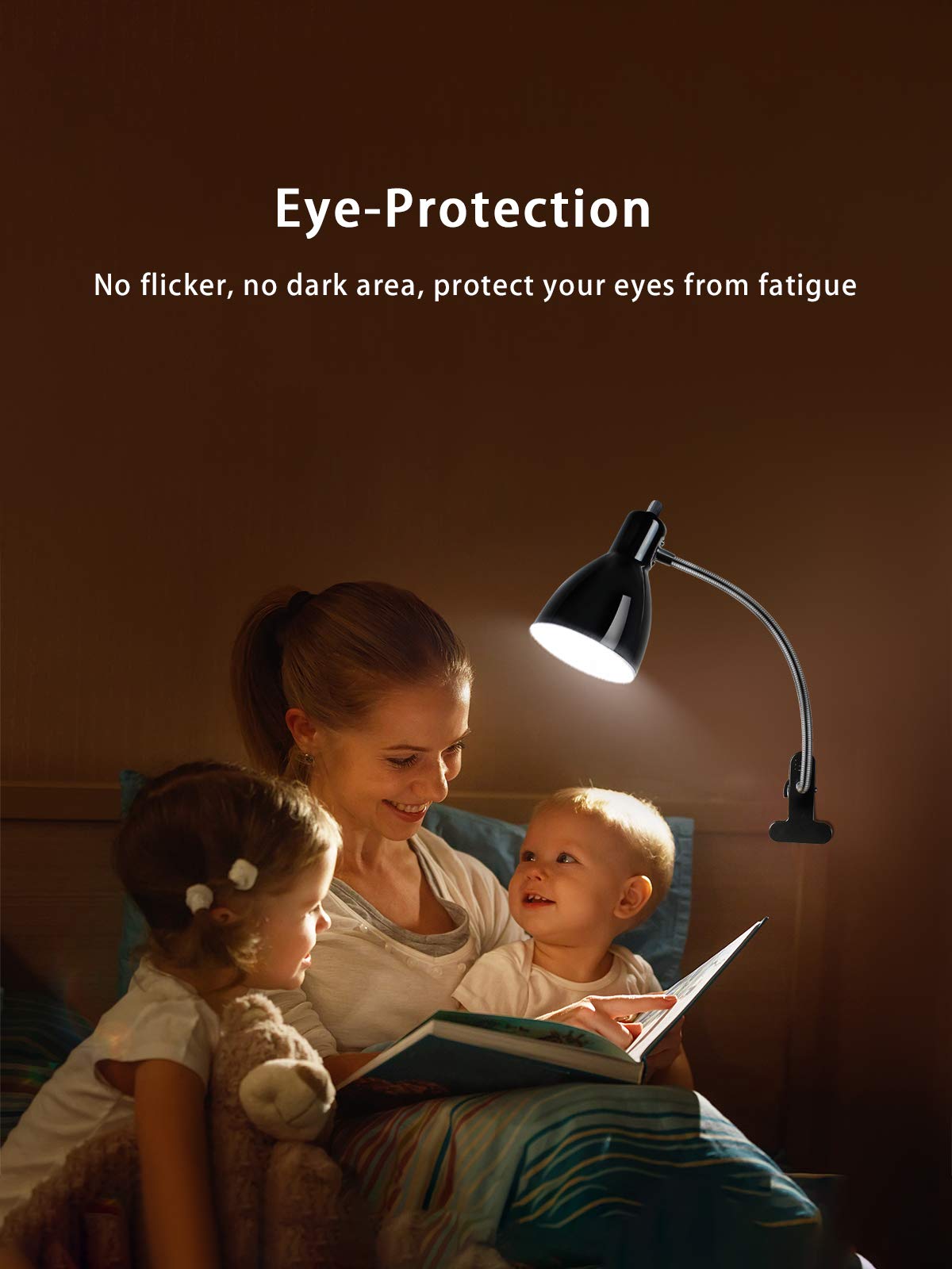 LALISU reading lamp with long-lasting LED bulb