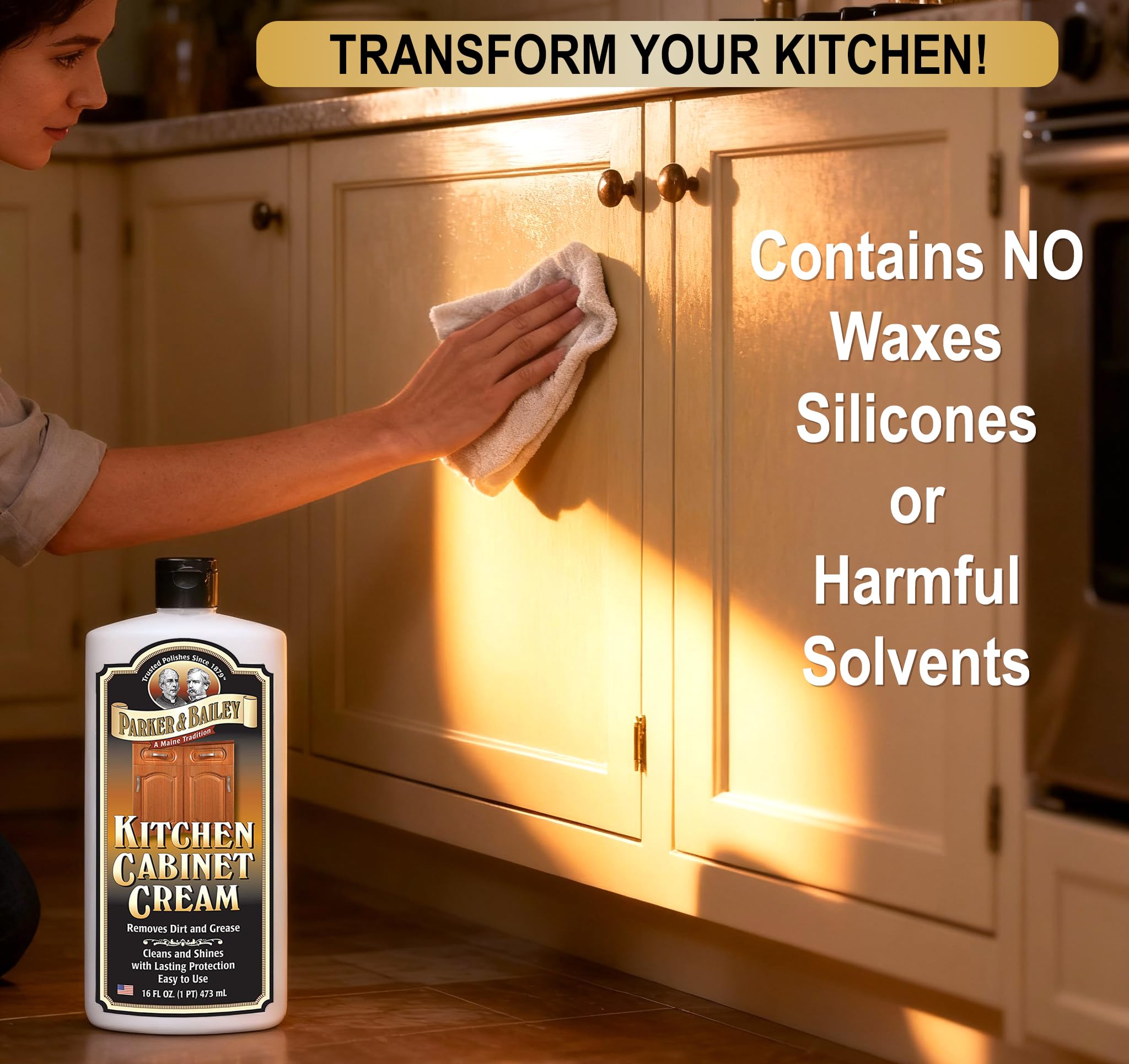 Laminate and painted wood safe cleaner Parker and Bailey label