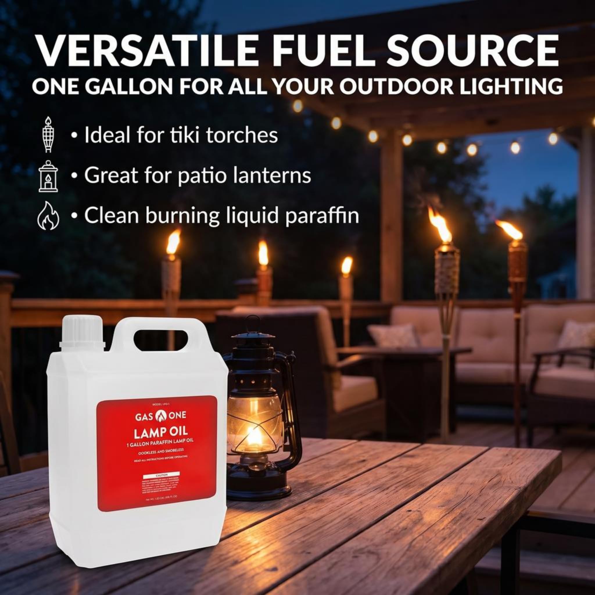 Odorless smokeless lamp oil indoor outdoor use
