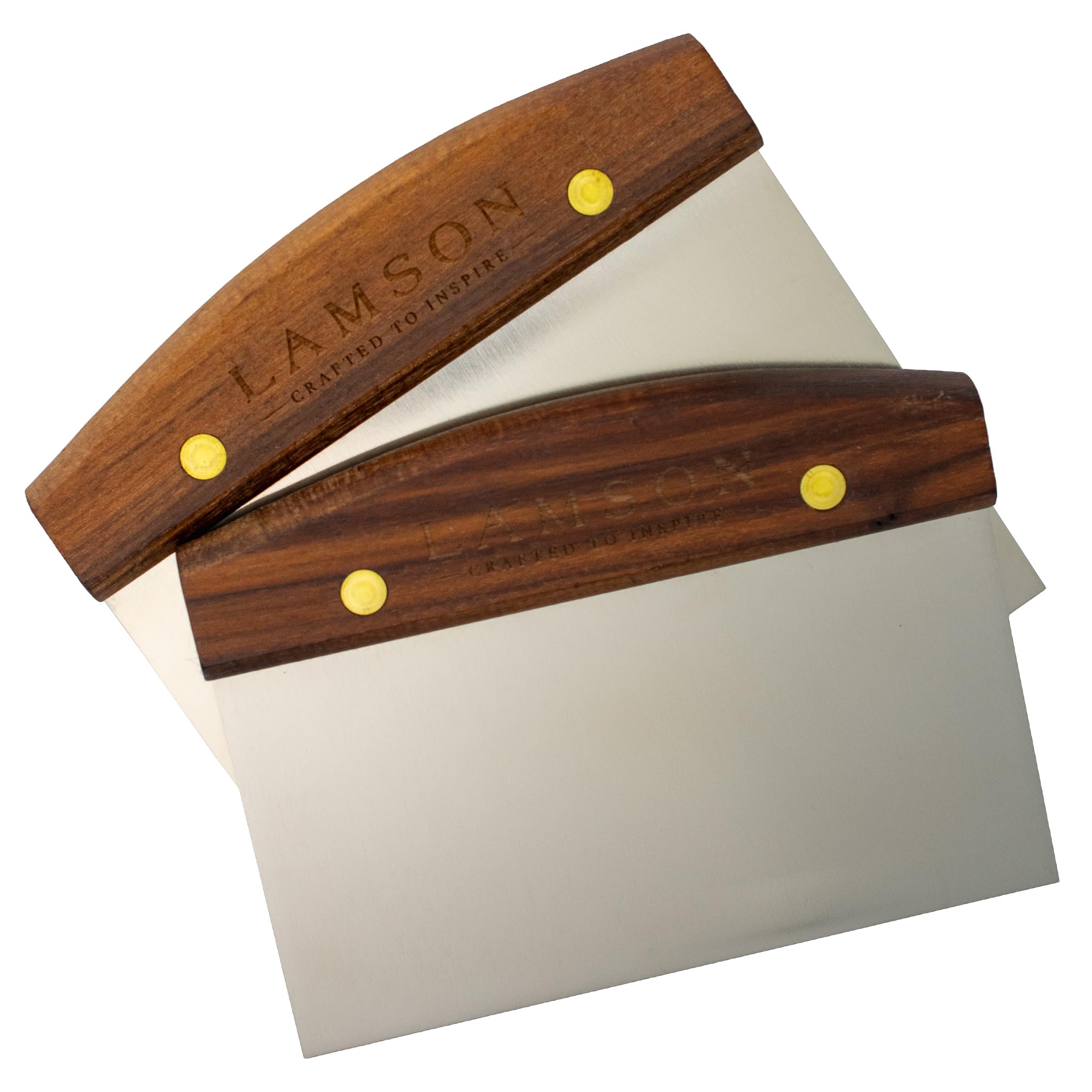 Lamson dough scraper 3x6 with walnut handle